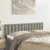 Inne meble do sypialni - Lumarko Zagłówki do łóżka, 2 szt., jasnoszare, 72x5x78/88 cm, aksamit! - miniaturka - grafika 1