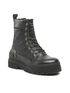 Buty trekkingowe damskie - Tommy Hilfiger Trapery Lace Up Zip Boot Monogram FW0FW06849 Czarny - miniaturka - grafika 1