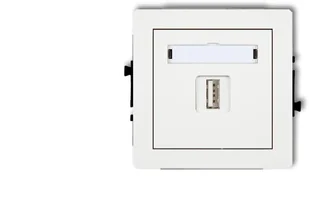 DECO Mechanizm ładowarki USB pojedynczej, 5V, 1A, biały mat 25DCUSB-1 - Ładowarki do telefonów - miniaturka - grafika 1