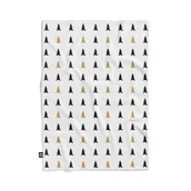 Koce - Koc pluszowy WINTER wzór BN06  | czarne i żółte skandynawskie choinki 80 x 60 cm - miniaturka - grafika 1