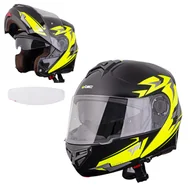 Kaski motocyklowe - W-TEC Kask motocyklowy szczękowy z blendą Vexamo PI Graphic z Pinlockiem, Biała Grafika, M (57-58) 20617-M-2 - miniaturka - grafika 1