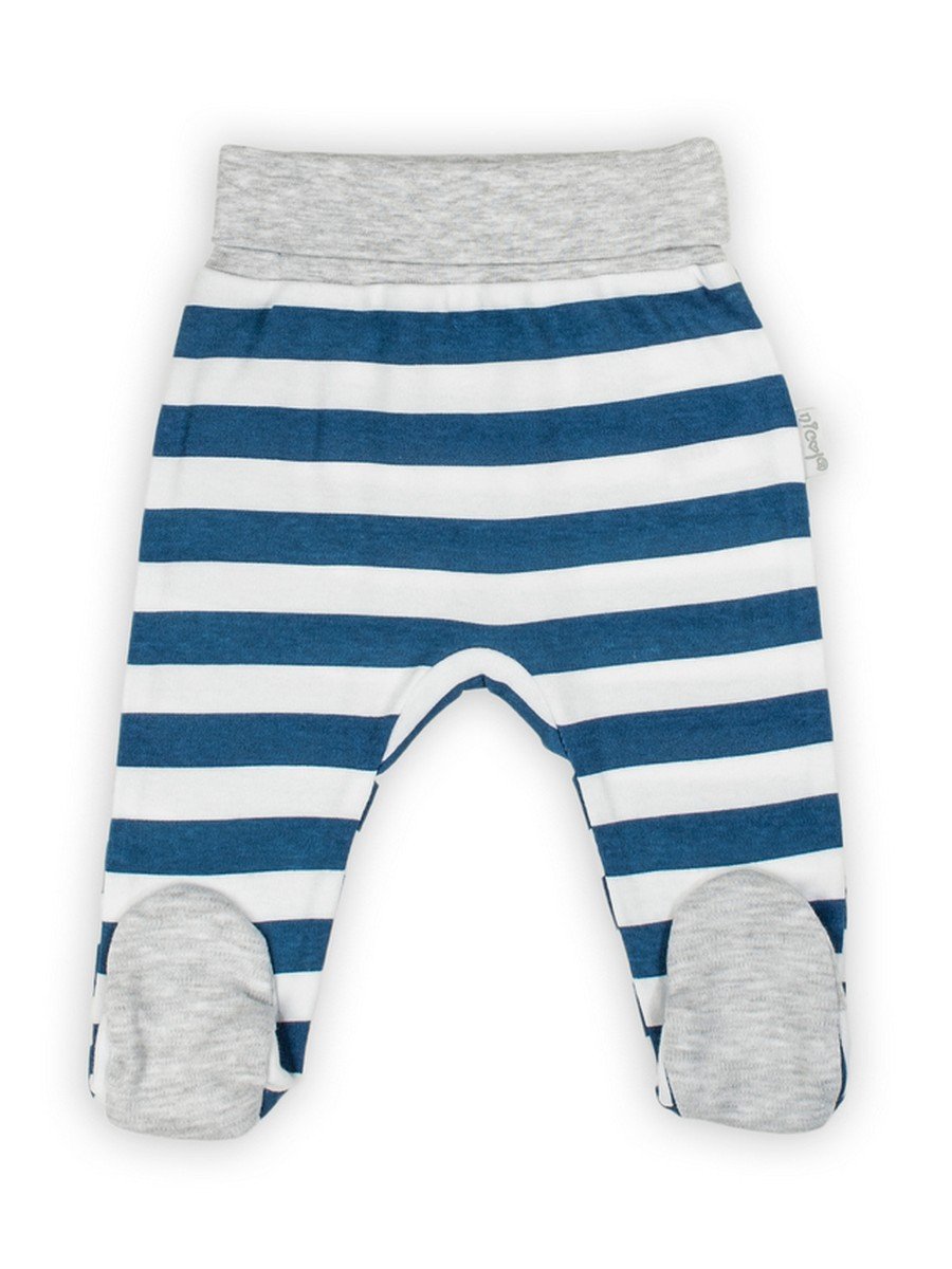 Niemowlęce półśpiochy bawełniane w paski granatowe Nicol,r.80