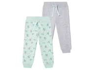 Spodnie i spodenki dla dziewczynek - lupilu® Spodnie dresowe dziewczęce, 2 pary (110/116, Turkusowy/szary) - miniaturka - grafika 1