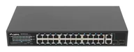 Pozostałe akcesoria sieciowe - Lanberg RSFE-24P-2C-250 łącza sieciowe Nie zarządzany Gigabit Ethernet (10/100/1000) Obsługa PoE 1U Czarny - miniaturka - grafika 1