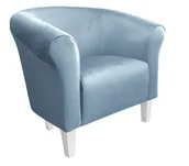 Fotele - ATOS Fotel Milo BL06 nogi białe szary błękit - miniaturka - grafika 1