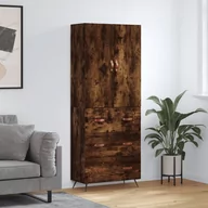 Witryny - vidaXL Witrynka przydymiony dąb 69,5x34x180 cm materiał drewnopochodny - miniaturka - grafika 1