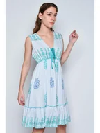 Sukienki - Tarifa Sukienka w kolorze błękitno-turkusowym - miniaturka - grafika 1