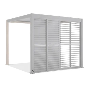 Żaluzjowe drzwi do pergoli PREMIUM 4m white, przesuwane - GUTROOF - Kratki i pergole Żaluzjowe drzwi do pergoli PREMIUM 4m white, przesuwane - GUTROOF - Kratki i pergole - miniaturka - grafika 1