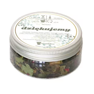 Mini Herbata DZIĘKUJEMY - wysokogatunkowa biała herbata 10g elegancki prezent podarunek podziękowanie dla gości - Herbata - miniaturka - grafika 1