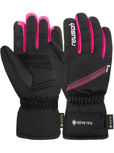 Reusch Rękawiczki narciarskie "Tommy GORE-TEX Junior" w kolorze czarno-różowym - Rękawiczki - miniaturka - grafika 1