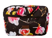 Torby podróżne - KUFEREK kosmetyczka DUŻA różowe kwiaty mała torba podróżna/MEDER - miniaturka - grafika 1