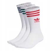 Skarpetki męskie - Skarpety Adidas 3 Stripes Crew 3-Pack białe wysokie skarpetki roz. 46-48 - miniaturka - grafika 1