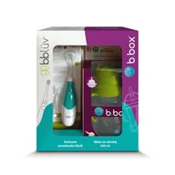 Kubki dla dzieci - Zestaw Soniczna Szczoteczka Dla Dziecka Sönik, Bblüv+ Bidon Ze Słomką 240 Ml, Ananasowy, B.box - miniaturka - grafika 1