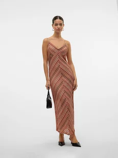 Vero Moda Sukienka w kolorze beżowym ze wzorem - Sukienki - miniaturka - grafika 1