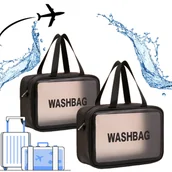 Kosmetyczki, organizery i kuferki - Pojemna podróżna wodoodporna kosmetyczka wyjazdowa - miniaturka - grafika 1