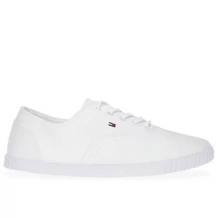 Buty Tommy Hilfiger Canvas Lace Up FW0FW07805-YBS - białe - Trampki damskie - miniaturka - grafika 1