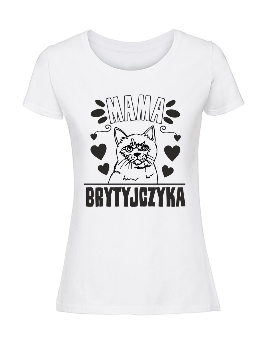 Damska koszulka z nadrukiem - Mama Brytyjczyka biały XXL