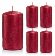 Świece - Świece ozdobne czerwone walec kokon 10/6 zestaw 5 - miniaturka - grafika 1
