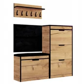 Meble do przedpokoju - Zestaw Mebli Do Przedpokoju Szafka Na Buty Siedzisko Tapicerowane Wieszak - miniaturka - grafika 1