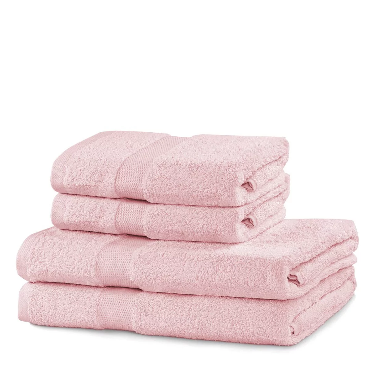 DecoKing DecoKing - Komplet Ręczników Bawełnianych Pudrowo różowy MARINA GŁADKIE - 2*70x140+ 2*50x100