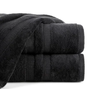 Ręcznik kąpielowy 50x90 czarny 100% bawełna 500g welwet pasy PORTO 470056 - Ręczniki - miniaturka - grafika 1