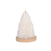 Świece - Świeca Choinka iglasta XL biała welur - miniaturka - grafika 1