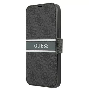 Guess GUBKP13M4GDGR iPhone 13 6,1" szary/grey book 4G Stripe GUE001555-0 - Etui i futerały do telefonów - miniaturka - grafika 1