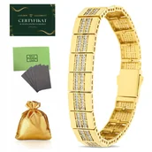 Bransoletki - GRUBA DAMSKA ZŁOTA BRANSOLETKA POZŁACANA 20 CM 12 MM ROYAL LUXURY, PREMIUM - miniaturka - grafika 1