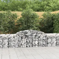 Ogrodzenia - vidaXL Kosze gabionowe, 7 szt., 300x50x60/80 cm, galwanizowane żelazo - miniaturka - grafika 1