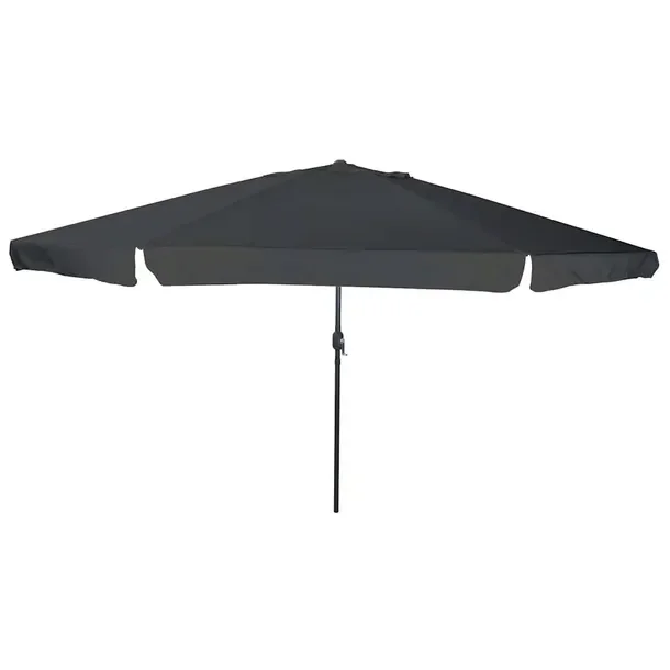 Parasol ogrodowy antracytowy, 395 x 395 x 245 cm, okrągły