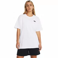 Koszulki sportowe damskie - Damski t-shirt z nadrukiem Under Armour UA HW Embroid Patch Bfoss SS - bialy - UNDER ARMOUR - miniaturka - grafika 1