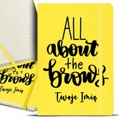Notesy i bloczki - Notes Notatnik A5 Żółty ALL ABOUT BROWS IMIĘ Wz - miniaturka - grafika 1