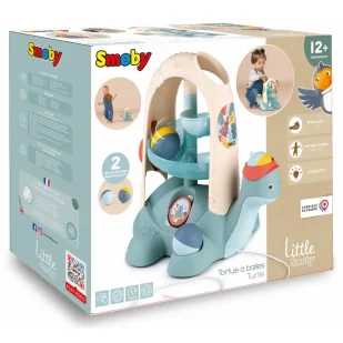 Smoby Little Źółw do ciągnięcia ze zjeżdżalnią piłeczek - Zabawki interaktywne dla dzieci - miniaturka - grafika 6