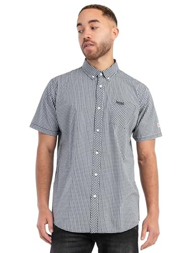 Lonsdale Męska koszula z krótkim rękawem wąski krój BRIXWORTH Black/White L