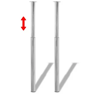vidaXL vidaXL 2 teleskopowe nogi do stołu Chrom 710 - 1100 mm - Meble modułowe i akcesoria - miniaturka - grafika 1