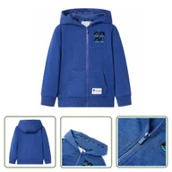 Bluzy dla dziewczynek - Bluza dziecięca z kapturem i zapięciem na zamek - niebieski melanż - 92 - Bluza Dziecięca - miniaturka - grafika 1