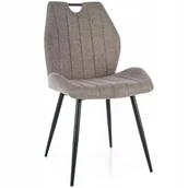 Krzesła - Krzesło Arco Brego Beżowe Salon Jadalnia Tapicerowane Nowoczesne - miniaturka - grafika 1