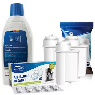 Zestaw Bosch, Filtr Aqualogis AL-Inte 3szt, Bosch Odkamieniacz 311968 500ml, Aqualogis Cleaneo - Akcesoria i części do ekspresów do kawy - miniaturka - grafika 1