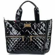 Torebki damskie - TOREBKA Damska MONNARI Duża Torba SHOPPER BAG Pojemna PIKOWANA LOGO - miniaturka - grafika 1