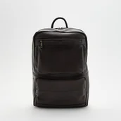 Plecaki - Reserved - Plecak z imitacji skóry - Brązowy - miniaturka - grafika 1