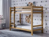 Łóżka - Łóżko piętrowe drewniane 90x200 dąb - miniaturka - grafika 1