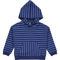 Koszulki i topy damskie - Fred's World by Green Cotton Chłopięce Stripe Pocket Hoodie T-Shirt and Tops, niebieski (Deep Blue/Happy Blue), 134 - miniaturka - grafika 1
