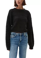 Swetry damskie - Q/S designed by Damski sweter z dzianiny z długim rękawem, szary/czarny, XS - miniaturka - grafika 1