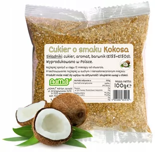 Cukier Kolorowy Do Waty Cukrowej Kokos Brązowy 100g Saszetka Kokosowy - Cukier i słodziki - miniaturka - grafika 1