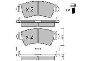 AISIN BPPE-1019 klocki hamulcowe, zestaw 4 sztuk - Klocki hamulcowe - miniaturka - grafika 1