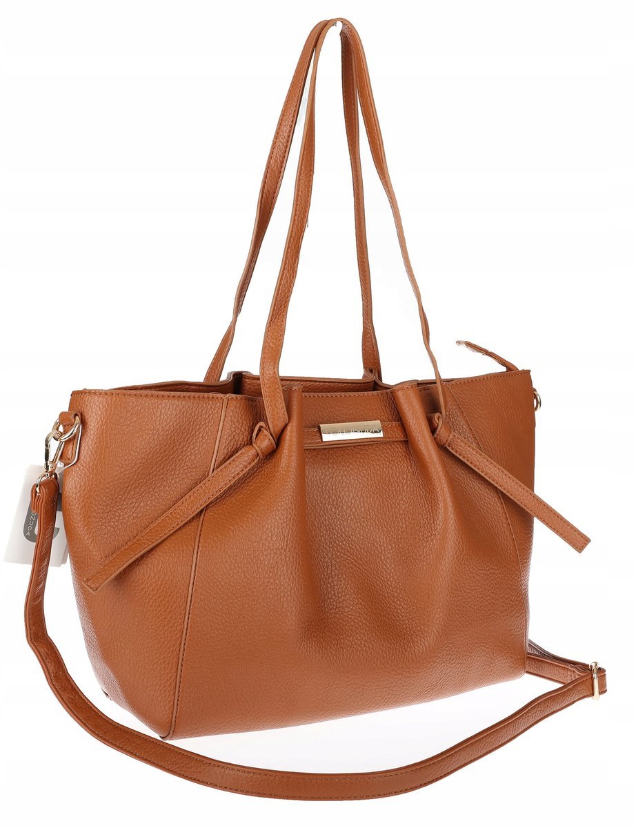 Torebka Damska Shopperka Pojemna Modna Duża Torba Listonoszka 14088 Brązowa