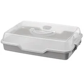 Pojemniki kuchenne - POJEMNIK NA CIASTO COOKIE PROSTOKĄT 34X24X8CM SZARY - miniaturka - grafika 1