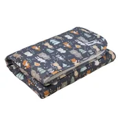 Koce i narzuty dla dzieci - ColorStories - Kocyk bawełniany ocieplany jersey- Woodland Grey - miniaturka - grafika 1