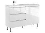 Szafki łazienkowe - Szafka Stojąca Z Umywalką ETH 120 cm SD Lewa - Biały Wysoki Połysk - miniaturka - grafika 1