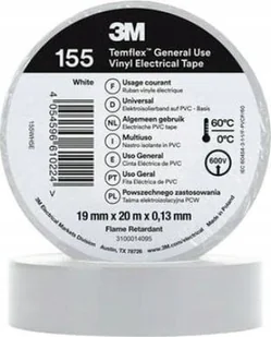 3m PVC Temflex 1300 DE272962825 19mmx20m biała - Taśmy izolacyjne i naprawcze - miniaturka - grafika 1
